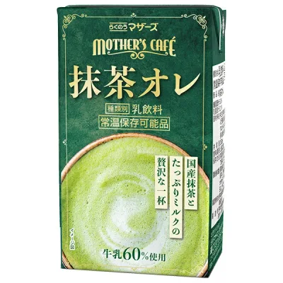 らくのうマザーズ 抹茶・オ・レ 250ml紙パック×24本入×(2ケース)| 送料無料 乳性 抹茶 オレ 紙パック