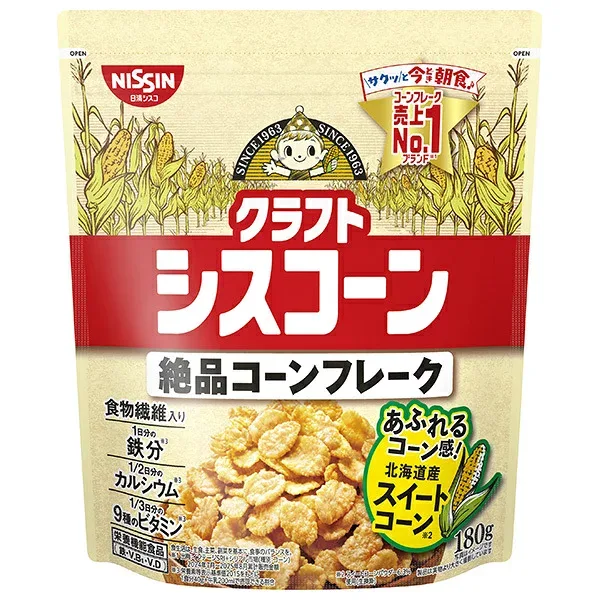 日清シスコ クラフトシスコーン 180g×8袋入 メーカー 問屋直送| 送料無料 栄養機能食品 コーンフレーク 食物繊維 鉄分 カルシウム ビタミン