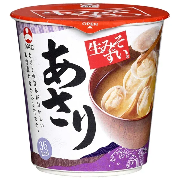 旭松 カップ生みそずい あさり 1食×6個入| 送料無料 味噌汁 みそ汁 あさり 風味豊か 生みそずい あさりの旨み 旨み 殻付きあさり