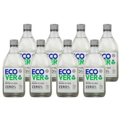 まとめ買いECOVER(エコベール) エコベール ゼロ 食器用洗剤 本体 (無香料・無着色) 450ml×8個 ecover 手に優しい 植物由