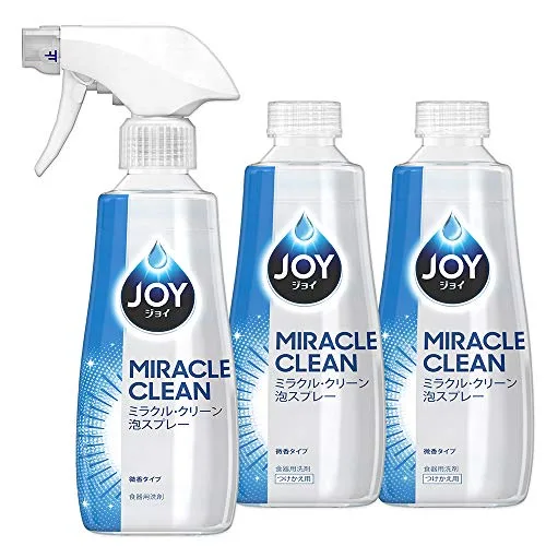 まとめ買い ジョイ ミラクルクリーン 泡スプレー 食器用洗剤 微香タイプ 本体 300mL + つけかえ用 300mL×2個