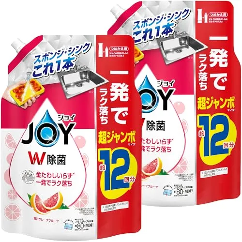 ジョイ W除菌 食器用洗剤 贅沢グレープフルーツの香り 詰め替え 超ジャンボ 1550mLx2袋