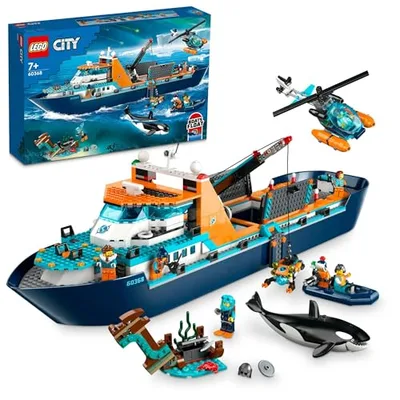 レゴ(LEGO) シティ 北極探検船 おもちゃ 玩具 誕生日 プレゼント ブロック 男の子 女の子 子供 7歳 8歳 9歳 小学生 街づくり 乗