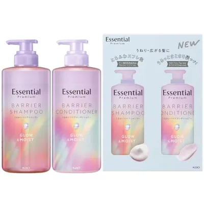 エッセンシャル プレミアム うるおいバリアシャンプー グロウ&モイスト ポンプセット 900ml