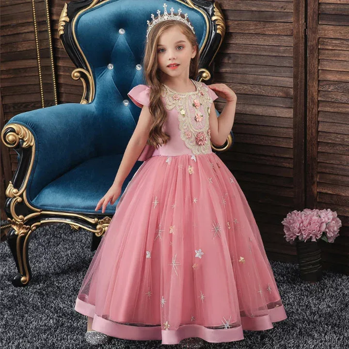 ドレス 子供 子供ドレス ロング ワンピース キッズドレス ワンピース パーティードレス キッズ 結婚式 発表会 入園式 七五三 花童 ベビードレス ワンピースドレス かわいい ピンク イエロー パープル レッド
