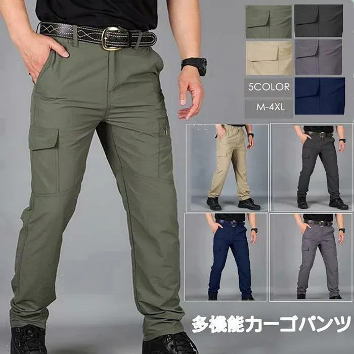 カーゴパンツ メンズ ボトムス ワークパンツ 作業ズボン 薄手 多機能 長ズボン 無地 通勤 ファッション