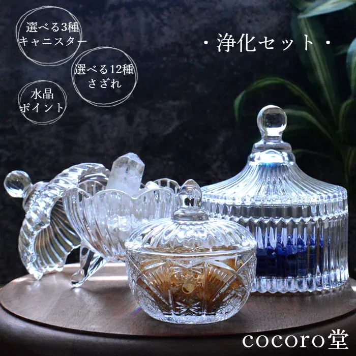 【水晶ポイント さざれ付】 天然石 パワーストーン 浄化 セット 選べる ガラス キャニスター 水晶 さざれ サザレ さざれ石 ポイント 置き物 ラブラドライト シトリン ラピスラズリ アメジスト モリオン タイガーアイ ローズクォーツ 【送料無料】【メール便不可】 a5h