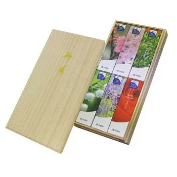 (同梱不可) 薫寿堂 花かおり(スリム) アソート(微煙)St6函入桐箱 3000 天然消臭成分配合の煙が少ないご進物用お線香