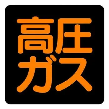 (同梱不可) ユニット 高圧ガス標識 高圧ガス(正方形タイプ) 827-08 注意喚起に