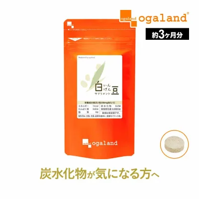 白いんげん ダイエット サプリ (約3ヶ月分) ダイエットサプリ 送料無料 サプリメント サプリ 元気 白インゲン豆 ファビノール 炭水化物 桑の葉 オーガランド 9935