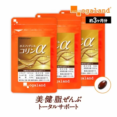 オメガ3 DHA EPA 配合 ホスファチジルコリンα(約3ヶ月分)亜麻仁油 オメガ3 レシチン 健康 美容 女性 男性 送料無料 サプリメント ダイエット サプリ オーガランド 脂肪酸 アマニ油 ポイント消化 送料無 ポイント消費 送料無料