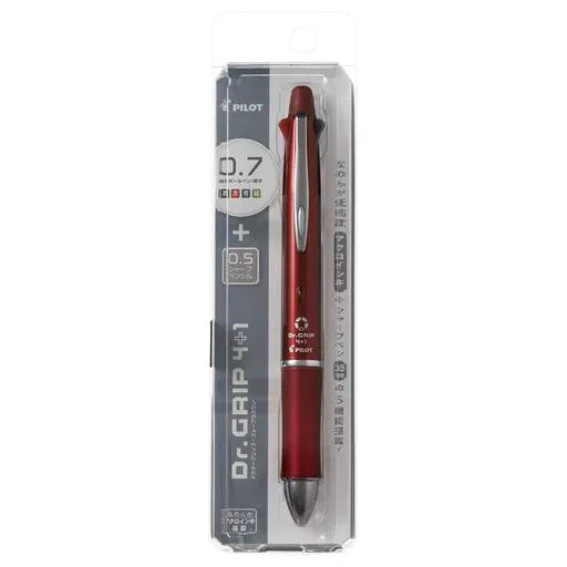 Pilot 多機能ペン ドクターグリップ 4+1 4色ボールペン0.7mm+シャープ0.5mm【ボルドー】 PB