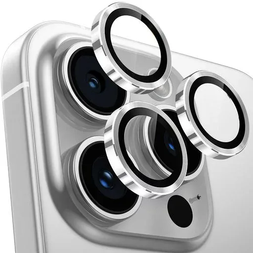 【4枚入り】レンズカバー iPhone16 Pro/16 Pro Max用 カメラ保護 9H強化ガラス アルミ合金 アイフォン16Pro/16Pro Max カメラフィルム 耐衝撃 露出オーバー防止 黒縁取り 超高透過率