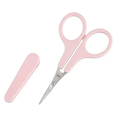 貝印 KAI 薄刃カットハサミ キャップ付 スリム刃 ピンク 眉毛 ハサミ ムダ毛 KQ3104