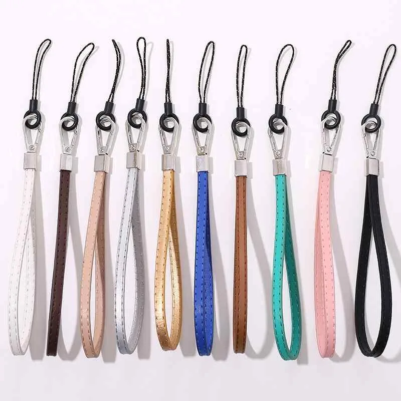 スマホストラップ ハンドストラップ レディース PUレザー 合成革 Wristlet 手首掛け 短い ストラップ 落下防止 分失防止 アクセサリー おしゃれ シンプル 通勤 通学 ピンク グリーン ブラック ホワイト ライトパープル ライトグリーン