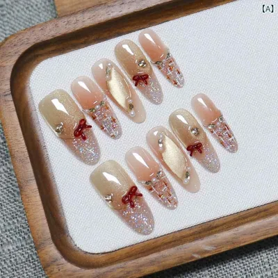 ネイルチップ レディース つけ爪 ハンドメイド 秋冬 モカ ブラウン コーヒー リボン キャッツアイ オーバル フレンチ ラメ 透け感 上品 大人 きれいめ かわいい 付け爪 繰り返し使用 ジェルネイル チップ 普段使い デート パーティー 結婚