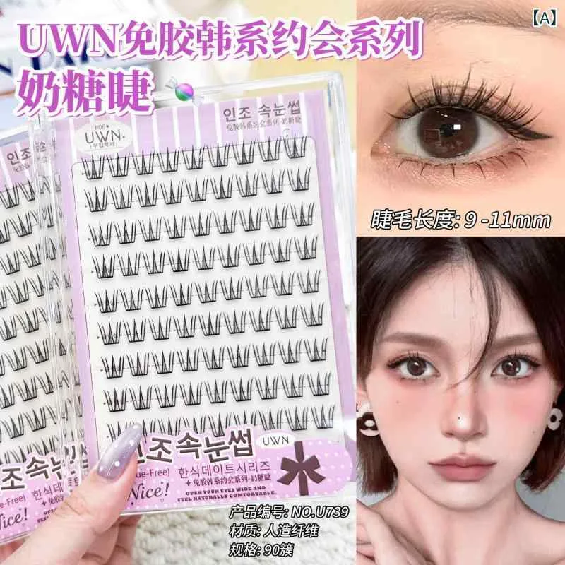 つけまつげ レディース ノリ不要 つけまつ毛 部分 人工毛 つけま マツエク エクステ 透け感 ナチュラル 自まつ毛風 韓国 甘め かわいい 上品 アイラッシュ メイク コスメ デート 透明軸 9mm 11mm 普段使い おしゃれ 初心者