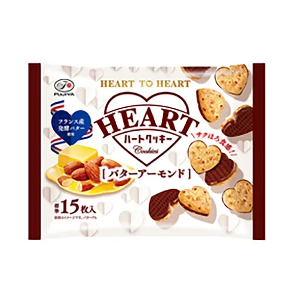 不二家 ハートクッキー(バターアーモンド) 108g(個装紙込み) 18コ入り 2025/11/25発売 (4902555278360)