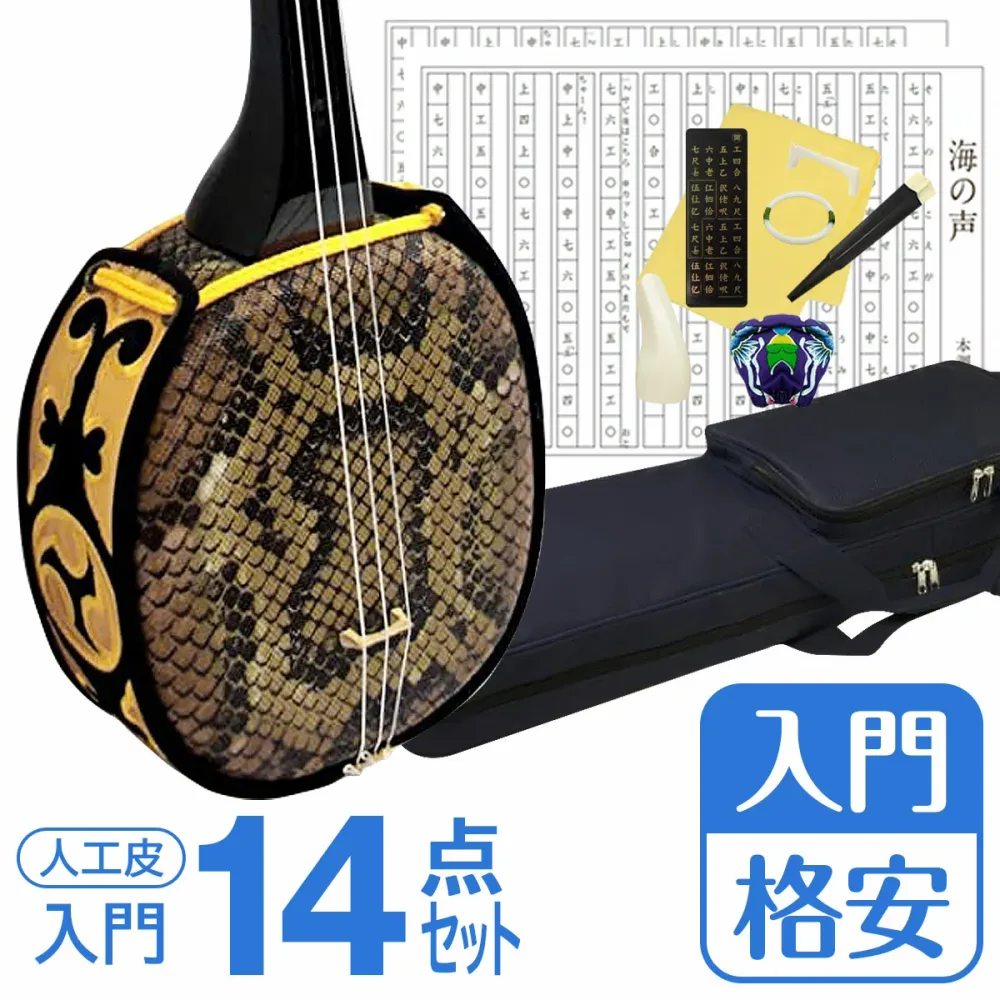 【初心者入門用・格安三線セット】沖縄三線14点セット(Bセット)【送料無料】【初心者 入門用 琉球三味線 三線セット 三線 沖縄 さんしん しゃみせん】