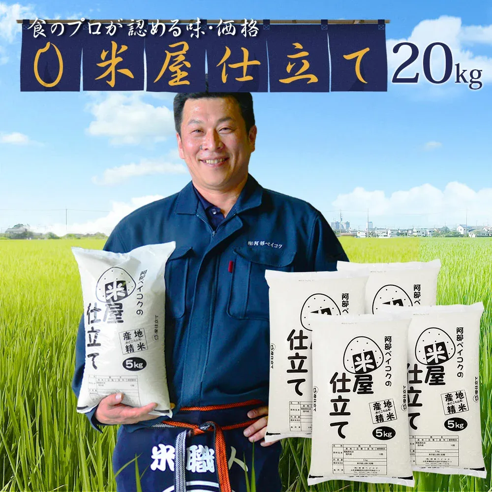 白米 20kg 送料無料 (地域限定) 米屋仕立て 5kg×4袋 国内産100%の安くて美味しいコメ