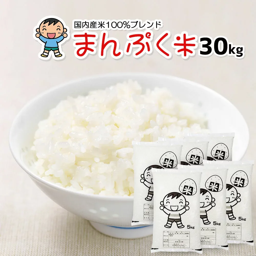 楽天ランキング受賞 米30kg 送料無料 家計応援まんぷく米 5kg×6袋 安い お米 30キロ コメ 白米 【別途送料加算地域あり】