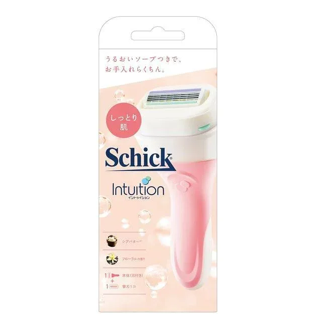 シック イントゥイション しっとり肌 本体(刃付き)+替刃1個入【Schick シェーバー かみそり 剃刀 カミソリ レディース 女性 T字 シェイバー 美肌】