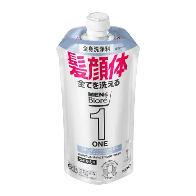 花王 メンズビオレONE オールインワン全身洗浄料 清潔感のあるフルーティーサボンの香り 詰め替え つめかえ用 340ml ボディウオッシュ ボディソープ