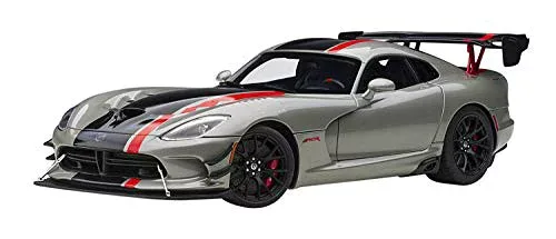 【中古】「未使用品」Dodge AUTOart 1/18 ダッジ バイパー ACR メタリック・シルバー/ブラック・ストライプ 完成品 71733