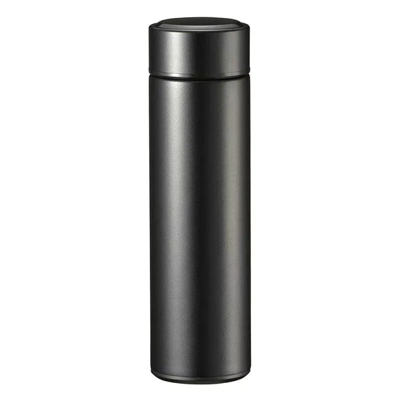 オーム 電機 【ボトル内の温度を表示】ステンレスボトル(約6時間保温保冷/430ml/ブラック) ZAK-B001-K