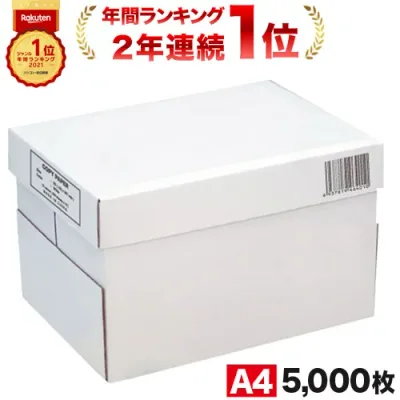 コピー用紙 A4 5000枚 高白色(500枚×10冊) 印刷用紙 白紙 用紙 A4サイズ PPC用紙 OA用紙『送料無料(一部地域除く)』