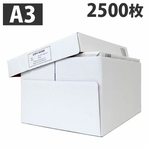 コピー用紙 A3 2500枚 高白色(500枚×5冊) 印刷用紙 白紙 用紙 A3サイズ PPC用紙 OA用紙『送料無料(一部地域除く)』
