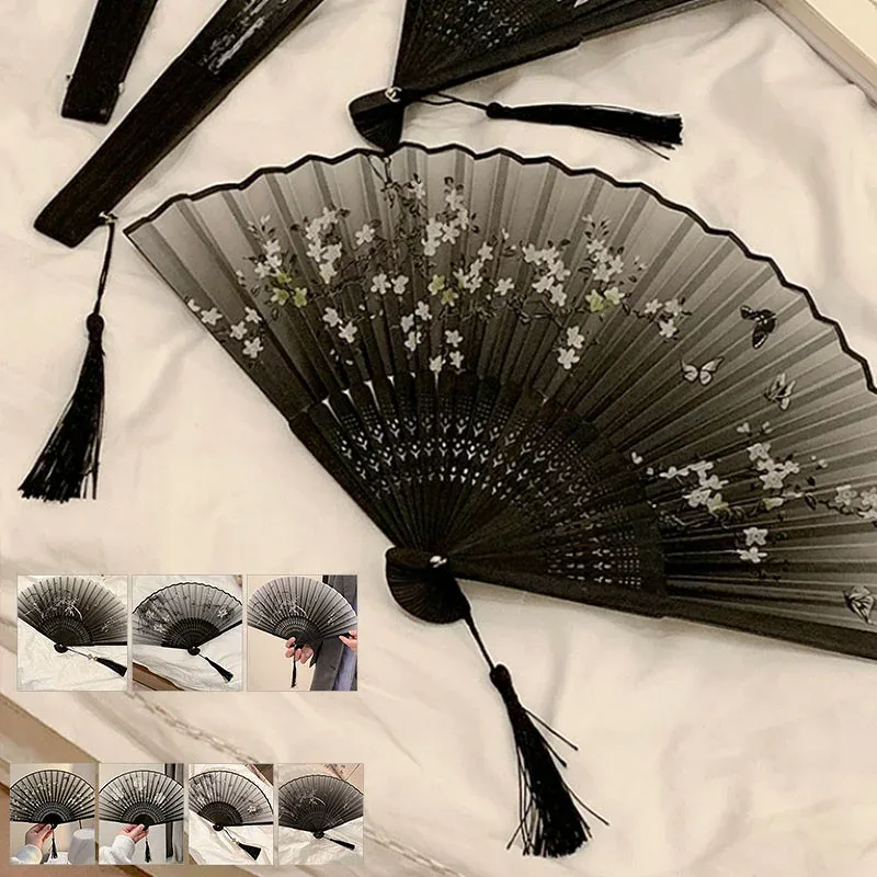 扇子 花柄 竹製 携帯便利 軽量 コンパクト