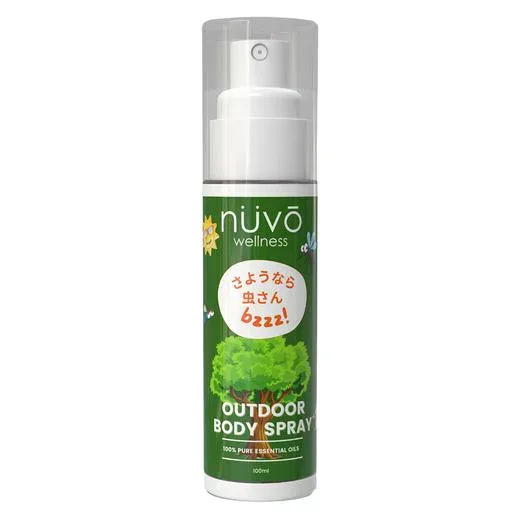 NUVO アウトドア ボディスプレー 100ml – 100%天然成分 – 子どもも大人も安心 – キャンプ・ハイキング・旅行に最適