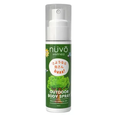 NUVO アウトドア ボディスプレー 100ml – 100%天然成分 – 子どもも大人も安心 – キャンプ・ハイキング・旅行に最適
