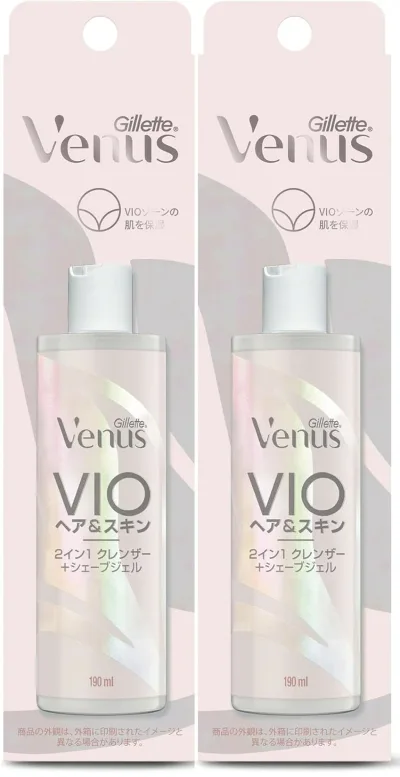【2本セット】ヴィーナス Gillette Venus VENUS VIO デリケートゾーン用 女性用 VIO 2 イン1 クレンザー+シェーブジェル 190mL