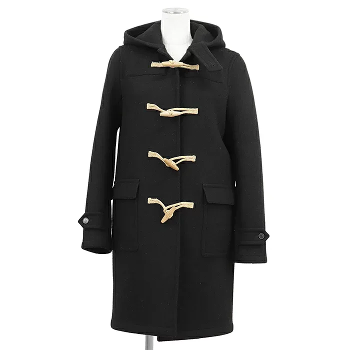 【美品】SAINT LAURENT PARIS サンローランパリ ダッフルコート サイズ 36 レディース 2014年モデル ロゴ刻印 トグル アウター ブラック 黒 イタリア製【中古】