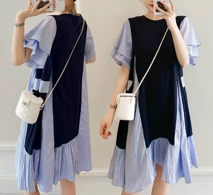 シャツワンピース ドレス スカート ひざ丈 ラウンドネック レディース かわいい 大人可愛い きれいめ 上品 こなれ感 シンプル カジュアル 主役級 存在感 個性的 韓国 オルチャン デート お出かけ シャツワンピース Aライン ハイウエスト フレアスリーブ ノーカラー