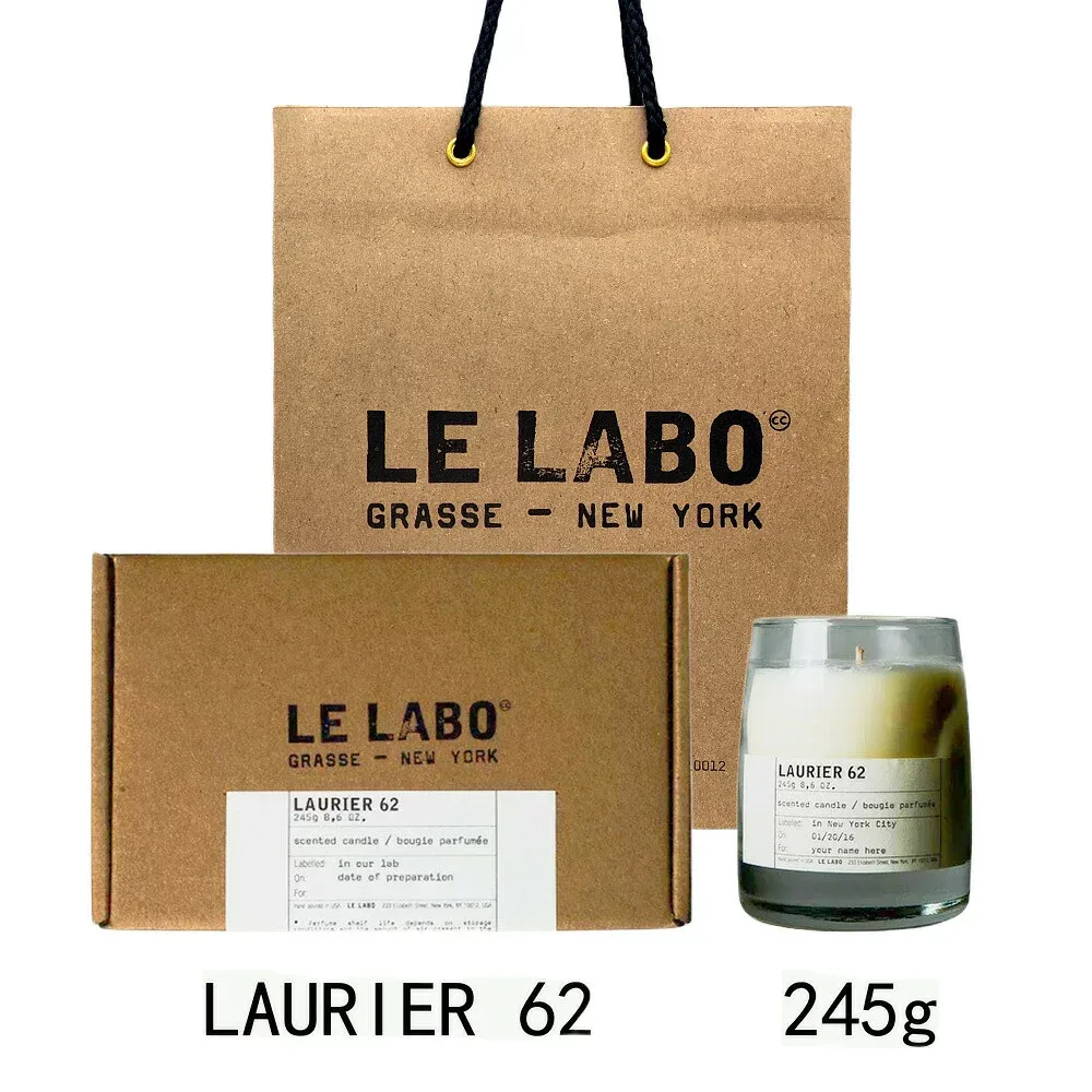 LE LABO ル ラボ クラシック キャンドル LAURIER 62 (ローリエ 62) 245g 【公式BOXラッピング】紙袋ショッパー付き ギフト プレゼント 誕生日 母の日