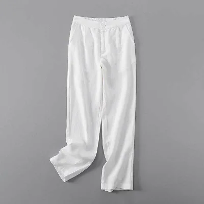 パンツ レディース 九分パンツ クロップドパンツ サルエルパンツ テーパードパンツ 綿麻 亜麻 リネン リラクシー 涼しい 通気性 軽量 吸湿 薄手 ボトムス 普段使い 部屋着 通勤 オフィス 仕事着 カジュアル 履きやすい ウエストゴム 無地 ホワイト