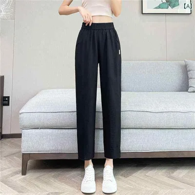 パンツ レディース 九分丈 クロップドパンツ サルエルパンツ ハーレムパンツ リネンパンツ 接触冷感 綿麻 薄手 涼しい ボトムス ズボン ハイウエスト 撥水 速乾 伸縮性 ストレッチ ゆったり 部屋着 ルームウェア 普段使い 通勤 オフィスカジュアル