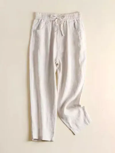 パンツ レディース サルエルパンツ テーパードパンツ ハーフパンツ 九分丈 リネン 亜麻 薄手 綿麻 軽量 通気性 吸湿速乾 涼しい 接触冷感 ボトムス カジュアル 普段使い ルームウェア 部屋着 無地 ウエストゴム チノパン スラックス 楽ちん 美脚
