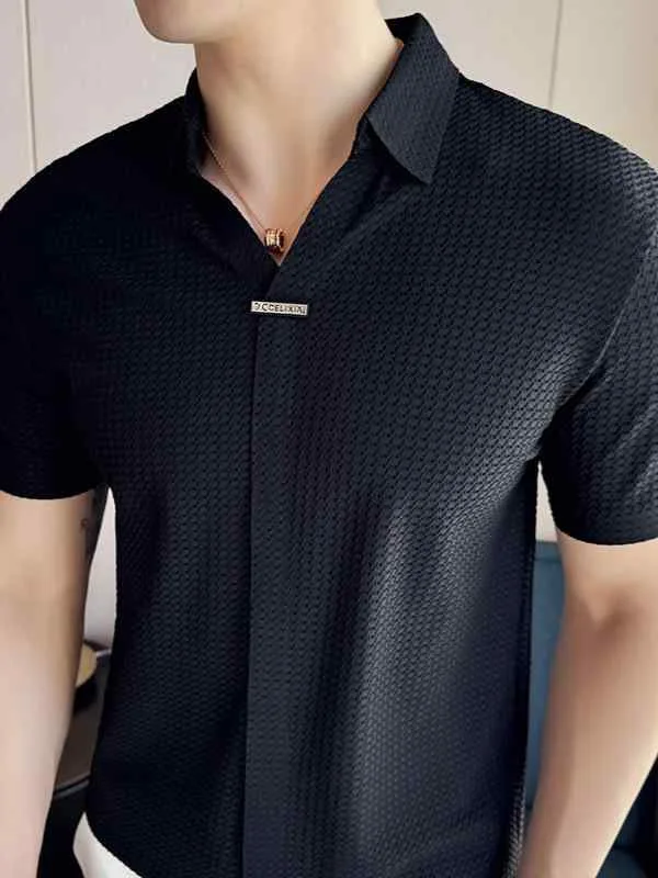ポロシャツ メンズ 半袖 Vネック 接触冷感 シームレス ストレッチ ワッフル 襟付き シャツ トップス カットソー ティーシャツ 男性用 カジュアル 部屋着 普段使い お出かけ 旅行 スポーツ ゴルフ アウトドア 涼しい 薄手 通気性 伸縮性 無地 ブ
