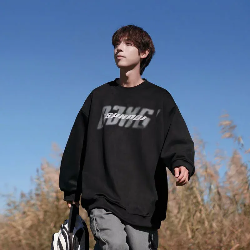 Tシャツ メンズ 長袖 カットソー プルオーバー トップス 男性用 紳士 丸首 クルーネック インナー シャツ 厚手 スウェット 重ね着 カジュアル 部屋着 普段使い 通学用 春秋 コットン混 伸縮性 吸湿性 快適 ルーズフィット ビッグシルエット ゆっ