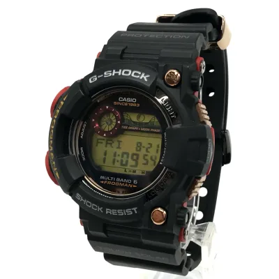 【中古】G-SHOCK | ジーショック 35周年モデル MAGMA OCEAN マグマオーシャン FROGMAN フロッグマン デジタル電波ソーラー 腕時計 GW-1035F-1JR ブラック【倉吉店】