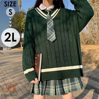 入学式 卒業式 スーツ 女の子 セーター ネクタイ 子供服 jk 5点セット ゆったりサイズ フォーマル スーツ 女児 チェック 中学生 高校生 中高生 通学 制服 結婚式 お受験 発表会 演奏会 誕生日 可愛い プレゼント ギフト S M L XL 緑