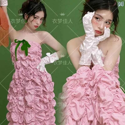 撮影 ドレス 写真 フォト 記念 コスプレ アート 思い出 スタジオ 服 レディース フレンチ レトロ モダン ガール アート チュチュ スカート