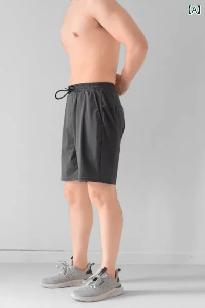 メンズ ショートパンツ クール スポーツフィットネス レジャー ランニング ひんやり 快適 速乾 薄手 涼しい 涼しい 夏 ストレート 通気性 快適 快適