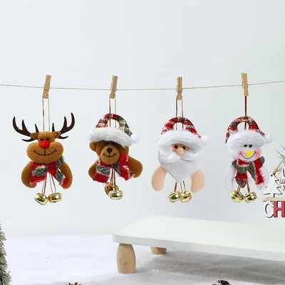 クリスマスオーナメント 鈴付きマスコット人形チャーム ミニ吊り下げオーナメント クリスマスツリー飾り インテリア雑貨 小物 冬のイベント装飾 おしゃれ かわいい