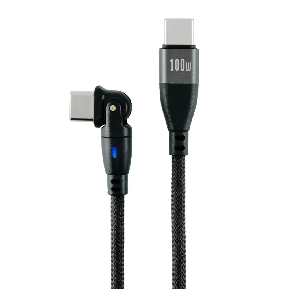 【新品/取寄品/代引不可】180°回転コネクタPD100Wケーブル 1.8m ブラック 180RPD-18M-BK