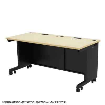 【新品/取寄品/代引不可】<別途送料>eデスク(ブラック+薄い木目)W1550xD650xH700<受注生産品> ED-SK15565BKLM